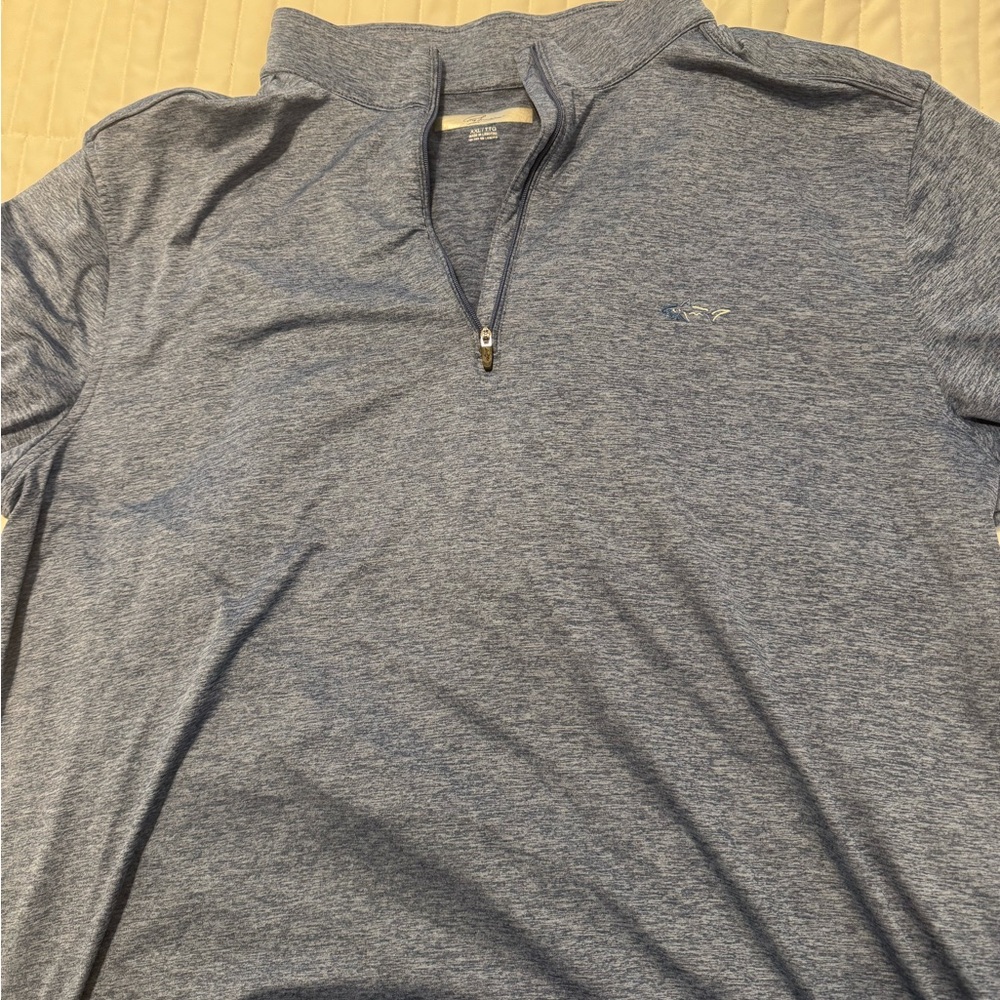 Men's Blue Greg Norman Quarter-Zip Shirt XXL